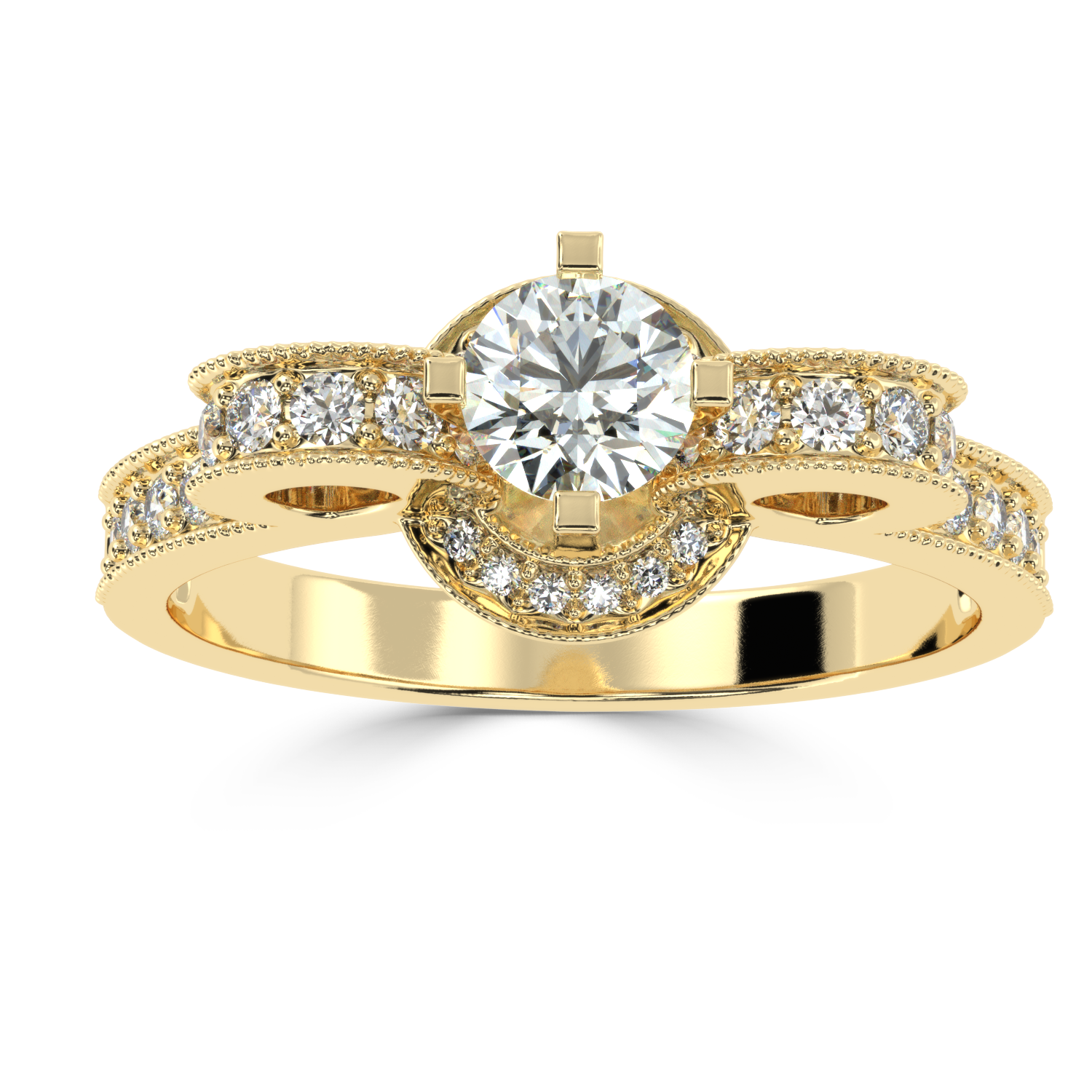 Buy 0.68Ct Vintage Halo Natural Diamond Ring | SolitaireKart